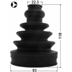 Alternative view of BOOT INNER CV JOINT KIT 83X118X22.3