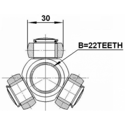 Alternative view of TRIPOD JOINT 22X30