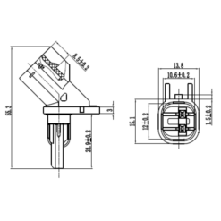 Alternative view of ABS SENSOR FRONT