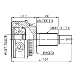 Alternative view of OUTER CV JOINT REAR 27X73X31
