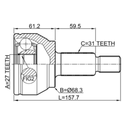 Alternative view of OUTER CV JOINT 27X68.3X31
