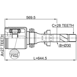 Alternative view of INNER CV JOINT RIGHT 27X30X28