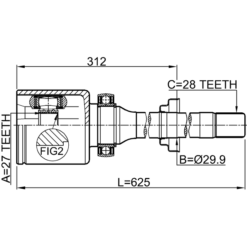 Alternative view of INNER CV JOINT RIGHT 27X29.9X28
