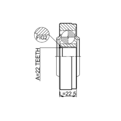 Alternative view of PROPSHAFT CV JOINT 22X74