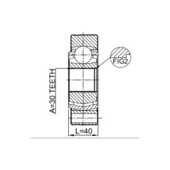 Alternative view of REAR INNER CV JOINT 30X124