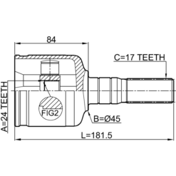 Alternative view of INNER CV JOINT 24X45X17