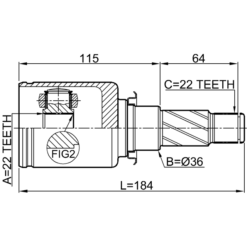 Alternative view of REAR INNER CV JOINT 22X36X22