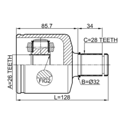 Alternative view of INNER CV JOINT