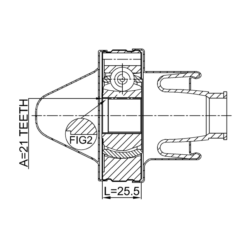 Alternative view of PROPSHAFT FRONT CV JOINT 21X74