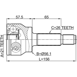 Alternative view of OUTER CV JOINT REAR 21X56X26