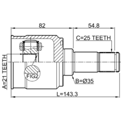 Alternative view of REAR INNER CV JOINT 21X35X25