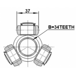 Alternative view of TRIPOD JOINT 34X37