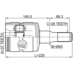 Alternative view of INNER CV JOINT 37X40X28