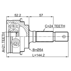 Alternative view of OUTER CV JOINT 21X54X24
