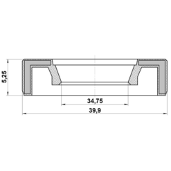 Alternative view of OIL SEAL REAR HUB 34.75X39.9X5.25X11.6