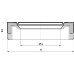 Alternative view of DRIVE SHAFT OIL SEAL 59.55X67.5X4.7X6.5