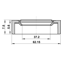 Alternative view of DRIVE SHAFT OIL SEAL 37.2X62.15X5.6X7.5