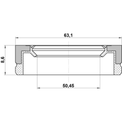 Alternative view of OIL SEAL FRONT HUB 50.45X63.1X8.6