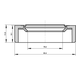 Alternative view of OIL SEAL FRONT HUB 79.2X83.4X9.1X11.5