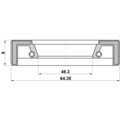Alternative view of DRIVE SHAFT OIL SEAL 48.3X64.35X8X8