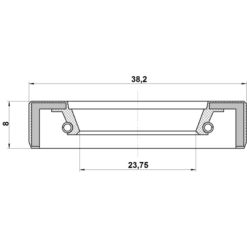 Alternative view of DRIVE SHAFT OIL SEAL 23.75X38.2X8