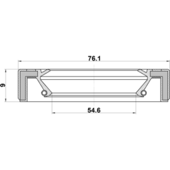 Alternative view of DRIVE SHAFT OIL SEAL 54.65X76.1X9X9