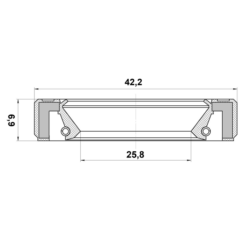 Alternative view of OIL SEAL TRANSAXLE CASE 25.8X42.2X6.9X6.9