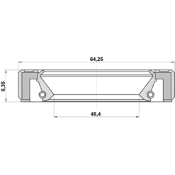 Alternative view of DRIVE SHAFT OIL SEAL 48.4X64.25X8.35X8.35