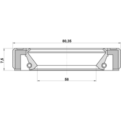 Alternative view of DRIVE SHAFT OIL SEAL 58X80.35X7.5X7.5