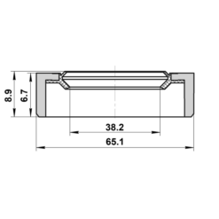 Alternative view of OIL SEAL TRANSAXLE CASE 38.2X65.1X6.7X8.9