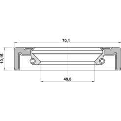 Alternative view of OIL SEAL REAR HUB 49.8X70.1X10.15X10.15