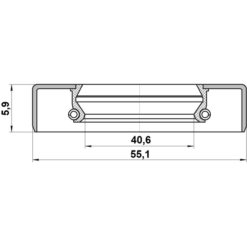 Alternative view of OIL SEAL REAR HUB 40.6X55.1X5.9X5.9