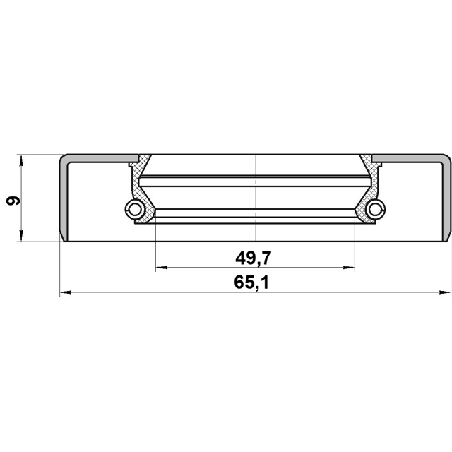OIL SEAL REAR HUB 49.7X65.1X9 - Image 2