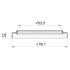 Alternative view of OIL SEAL REAR HUB 53.5X78.1X12