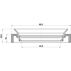 Alternative view of DRIVE SHAFT OIL SEAL 44.5X69.3X10X16.5
