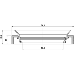 Alternative view of DRIVE SHAFT OIL SEAL 36.6X74.1X11X18.5