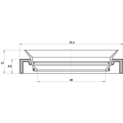 Alternative view of DRIVE SHAFT OIL SEAL 49X70.3X8.9X21