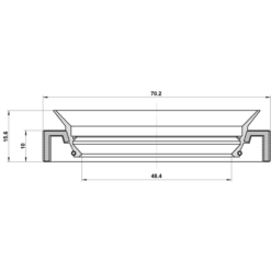 Alternative view of OIL SEAL TRANSAXLE CASE 48.4X70.2X10X15.6