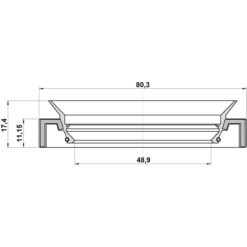 Alternative view of DRIVE SHAFT OIL SEAL 48.9X80.3X11.15X17.4