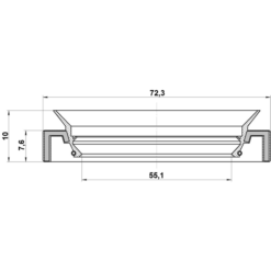 Alternative view of OIL SEAL FRONT HUB 55.1X72.3X7.6X10