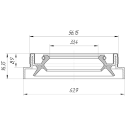 Alternative view of DRIVE SHAFT OIL SEAL 33.4X56.15X8.9X16.35