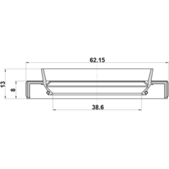 Alternative view of DRIVE SHAFT OIL SEAL 38.6X62.15X8X13