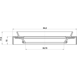 Alternative view of DRIVE SHAFT OIL SEAL 41X64X12X17.6
