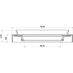Alternative view of OIL SEAL FRONT HUB 54.15X76.15X5.9X11.9