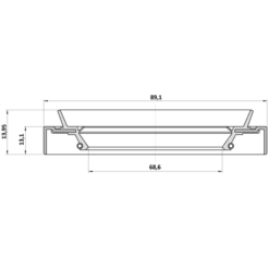 Alternative view of OIL SEAL FRONT HUB 68.8X89.1X13.1X13.95
