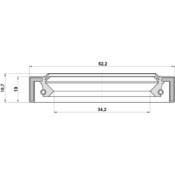 Alternative view of DRIVE SHAFT OIL SEAL 34.2X52.2X10X10.7