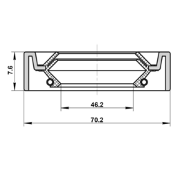 Alternative view of DRIVE SHAFT OIL SEAL 46.2X70.2X7.6X9.2