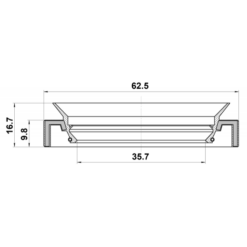 Alternative view of OIL SEAL TRANSAXLE CASE 35.7X62.5X9.8X16.7