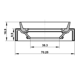 Alternative view of DRIVE SHAFT OIL SEAL 38.3X70.25X9.9X16.9