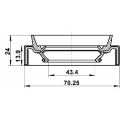 Alternative view of OIL SEAL TRANSAXLE CASE 43.4X70.25X13.9X24